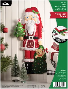 5a002ygb-1gz9w Bucilla Felt Wall Hanging-nutcracker -