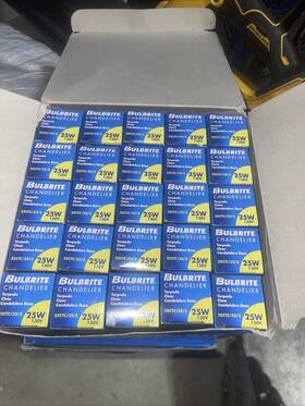 Bulbrite 25ctc/e14 400025 Chandelier Lamps 25w 130v Box-of-25
