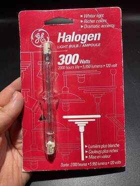 Ge 19379 Halogen T2.5 Bulbs By 300w 5950 Lumens R7s Base. B