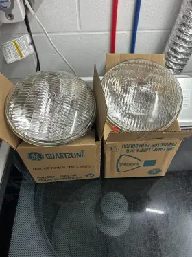 Q500par56 Ge Nos Rare Vintage 2-pack Par 56 Lamp 120v / 500w Flood Light Bulb