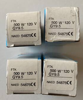 Osram 54875 4 - Ftk 500w 120v Photo Stage And Studio Lamp Naed New Old Store Stock