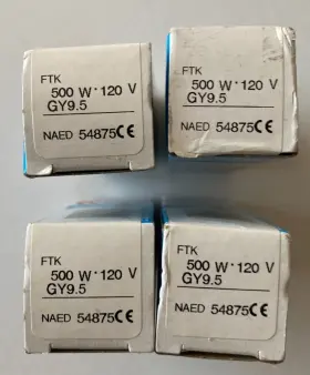 54875 Osram 4 - Ftk 500w 120v Photo Stage And Studio Lamp Naed New Old Store Stock