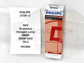 27287-2 Philips Gkv Broadway Halogen Lamp 6986p 600w 240v G9.5 - #k35mi
