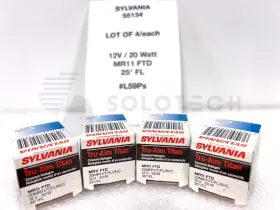 L59ps Sylvania 55134 Lot Of 4/each 12v / 20 Watt Mr11 Ftd 25 Fl - #l59ps