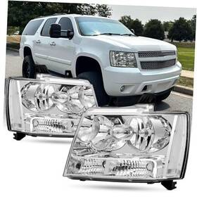 Taida Autolamp Rk-hl-cv061503 Headlight Assembly For 2007-2014 Chevy Tahoe 07-13 Without Bulbs Chrome Clear