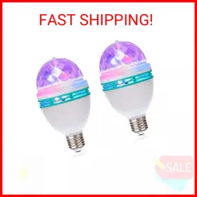 Am-00584x2-amz Trendbox 1 Pair E27 3w Led Full Color Rotating Auto Crystal Ball Bulb Ac 85-260v