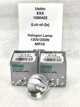 Ushio 048777127582 Lot-of 2x 1000422 Exx 120v/250w Halogen Lamp Mr16 - #l75ps