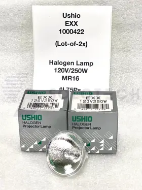 1000422 Ushio 048777127582 Lot-of 2x Exx 120v/250w Halogen Lamp Mr16 - #l75ps