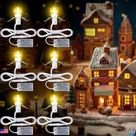 Visit The Meonum Store Xu-meonum-1227 6-piece Led Light Bulb Cord Set - Battery-powered For Dept 56 Villages