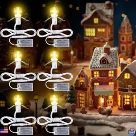 Xu-meonum-1227 Visit The Meonum Store 6-piece Led Light Bulb Cord Set - Battery-powered For Dept 56 Villages