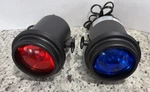2 Adj PL-1000 Pinspot Par Lights With Lamp 30-WATT One Red Blue Working Used. Price: $33.00.
