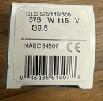 54507 Glc 575/115/300 Osram 575W 120V G9.5 Halogen Stage Club Dj Lamp New. Price: $22.00.
