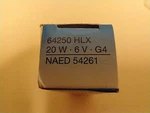 Osram Halogen Display/optic Lamp 64250HLX 20W 6V G4 54261 7/25/24 New. Price: $10.00.