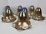 Lot Of Signed Todd Phillips 2006 Iridized Art Glass Lamp Shades 6.25"X7" Used. Price: $300.00.