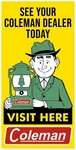 Coleman Lantern Dealer - Visit Here! New Sign: 12 X 24" Usa Steel. Price: $74.88.