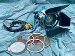 Arri 300 Plus Tungsten Fresnel With Barn Doors, Bulb And Scrims. Used. Price: $90.00.
