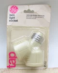 Vintage Twin Double Light Socket Adapter, Tap, 125V, 660 Watts Max, Ivory Open. Price: $7.95.